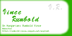 vince rumbold business card